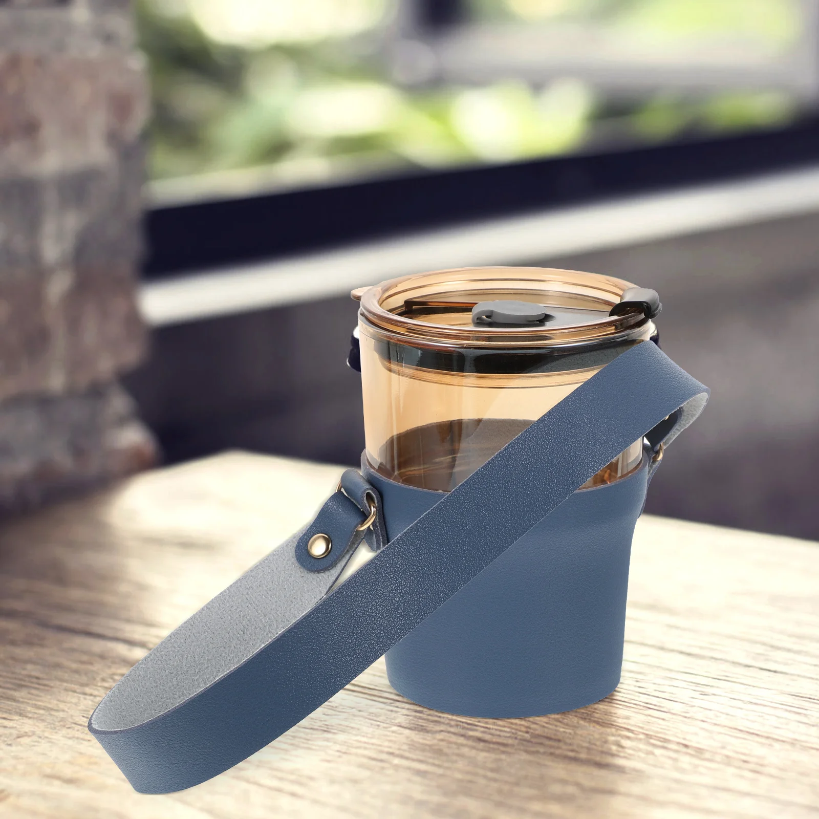 

Milk Tea Cup Sleeve PU Portable Drink Carrier Long Strap Reusable Coffee Cup Holder Handle Design Drink Carrier