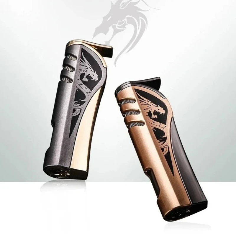 

Металлическая турбинная фонарик, бутановая зажигалка, ветрозащитное пламя, аксессуары для сигарет, идеально подходят для мужчин