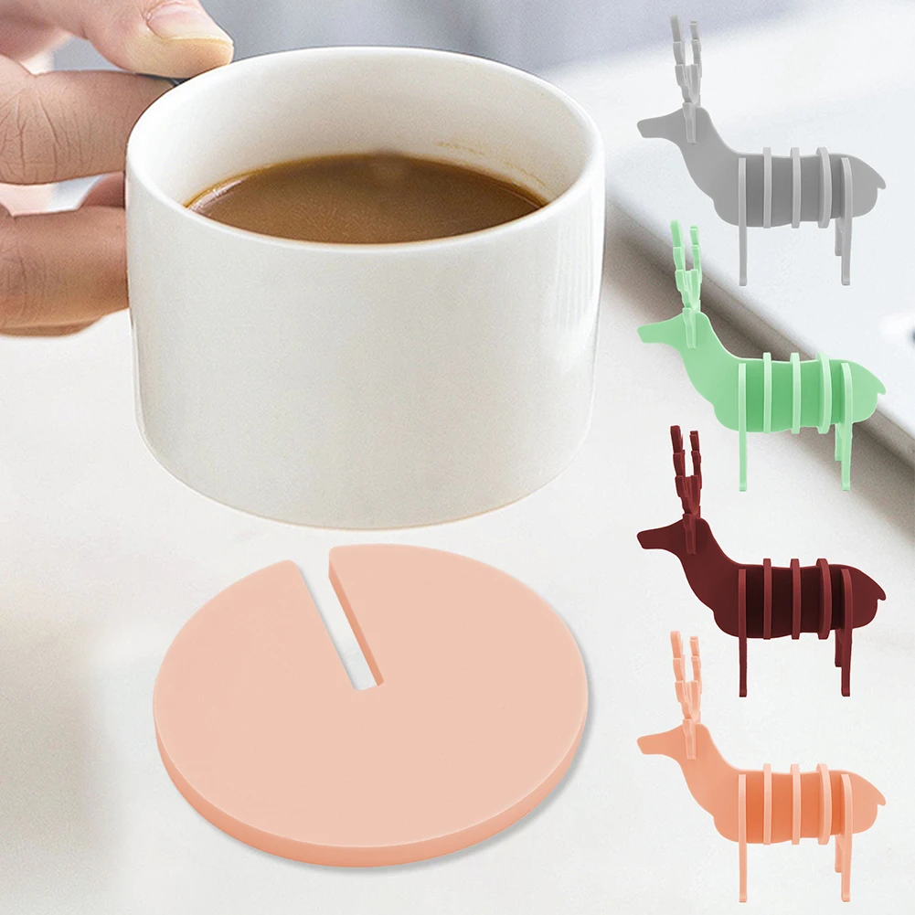 Elk Graphic Silicone Coaster Set Delivering Heat Tolerance Stability And Visual Appeal For Tables Desks And Countertops