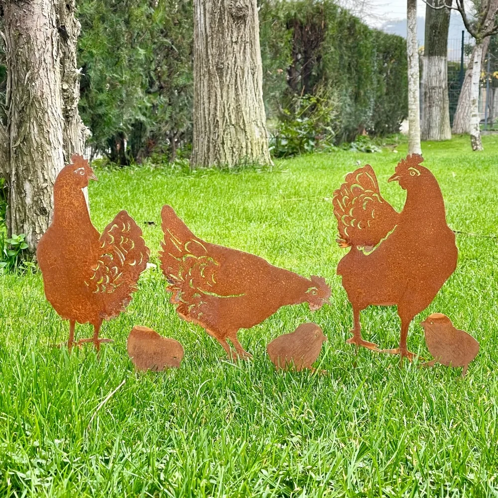 

Rustic Metal Hen Garden Decoration, Country Yard Art, Outdoor Farmhouse Decor