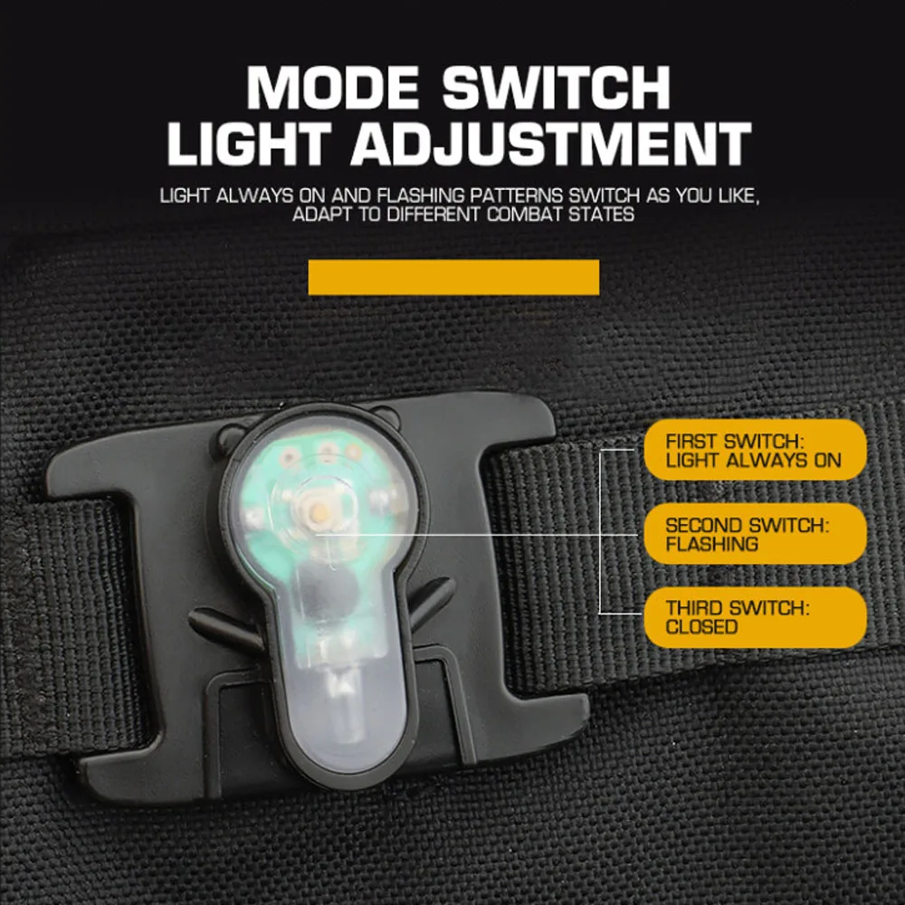 Luz de señal táctica MOLLE para Airsoft, chaleco de caza, chaleco de supervivencia, luz estroboscópica de rescate al aire libre, impermeable