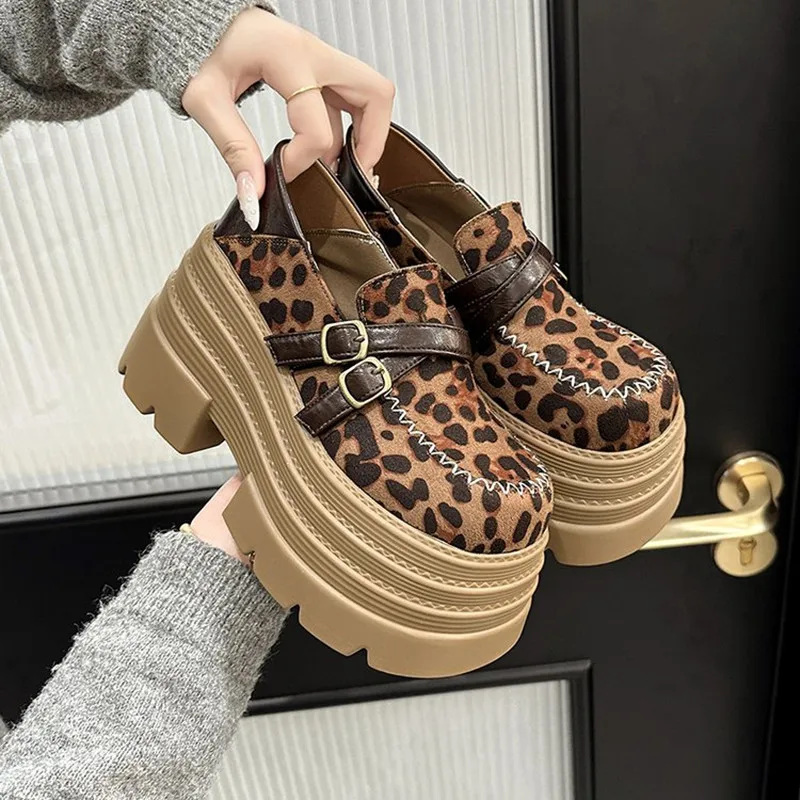 

NEW Women Pumps Mary Jane Lace Up Loafers Girls Students Lolita Shoes Puck High Heels Platform Pump Shoes Cosplay Female Shoes
