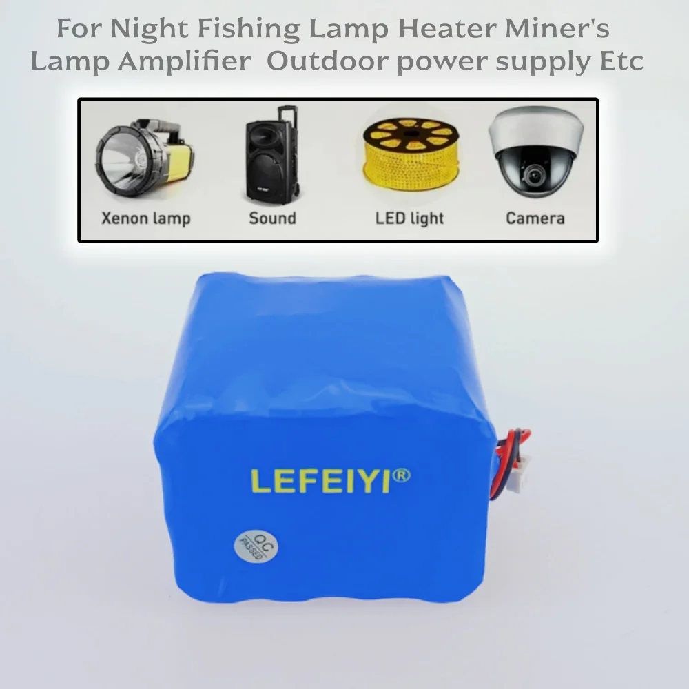 4S3P 14.8 فولت 10.5Ah بطارية ليثيوم أيون 18650 قابلة للشحن لليلة مصباح الصيد سخان مصباح التعدين مكبر للصوت الخ