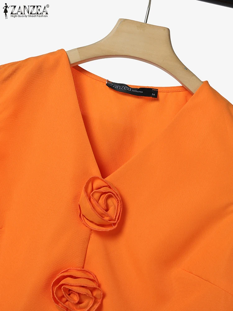 ZANZEA ชุดเดรสวินเทจชุดผู้หญิงเสื้อแขนกุด A-Line กระโปรงยาวชุด 2025 Elegant ชุดจับคู่ฤดูร้อนสบายๆชุด