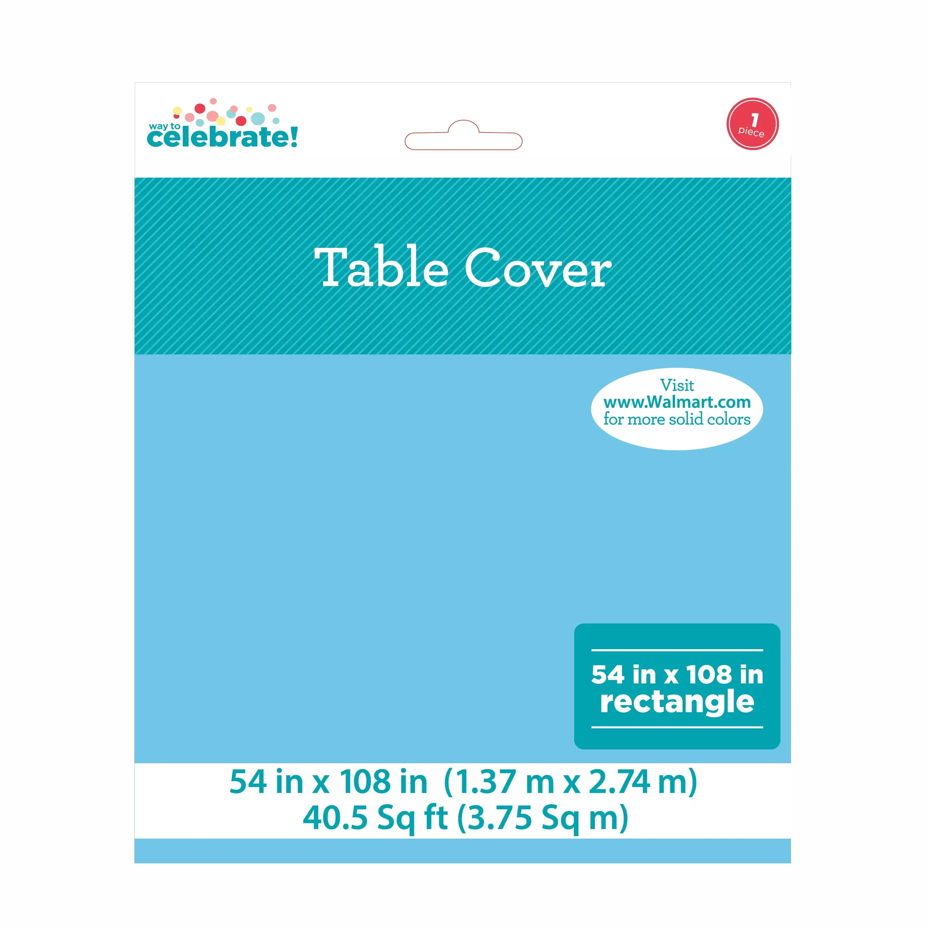 Cubierta de mesa rectangular de plástico de 54" x 108", azul claro