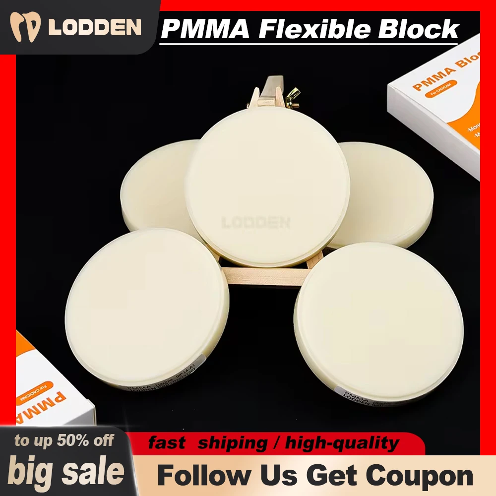 PMMA Block Flexible  Dental Lab Resin Materials High-Quality for CAD/CAM 98mm System Transparent Elastic Dentist Materials