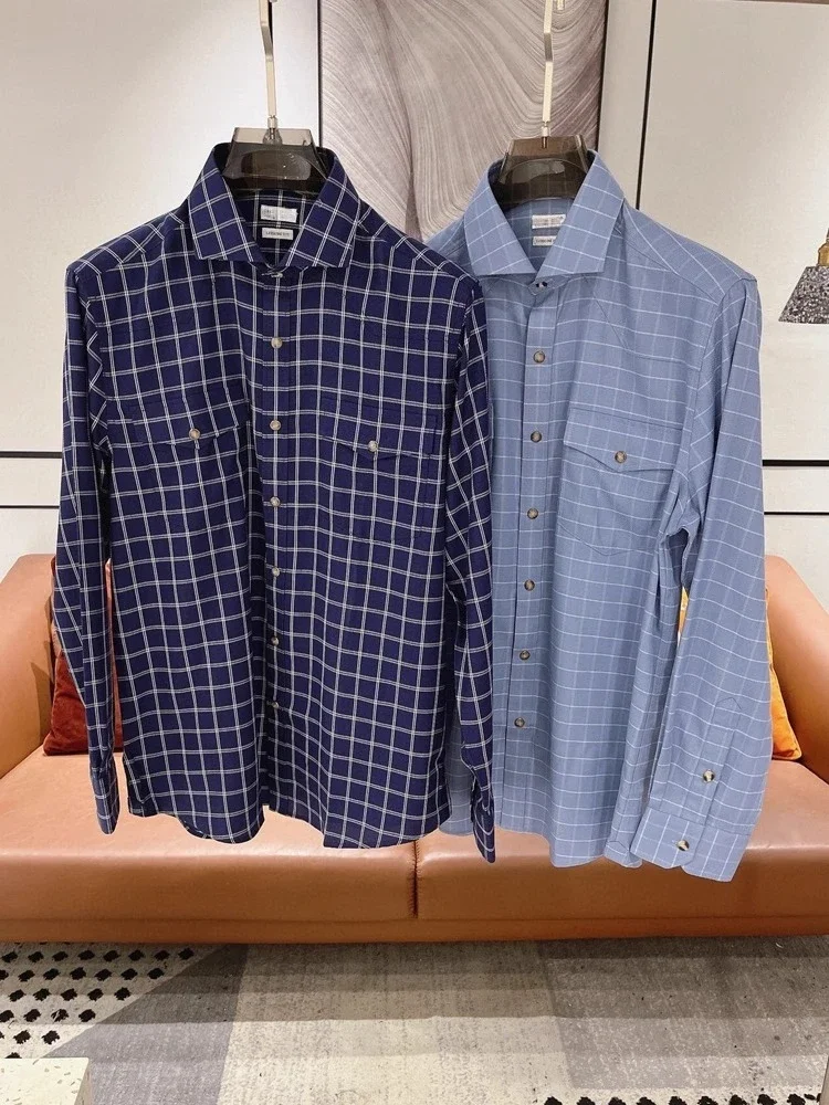 

BC Double Pocket Casual Plaid Men's Cotton Long Sleeve Shirt