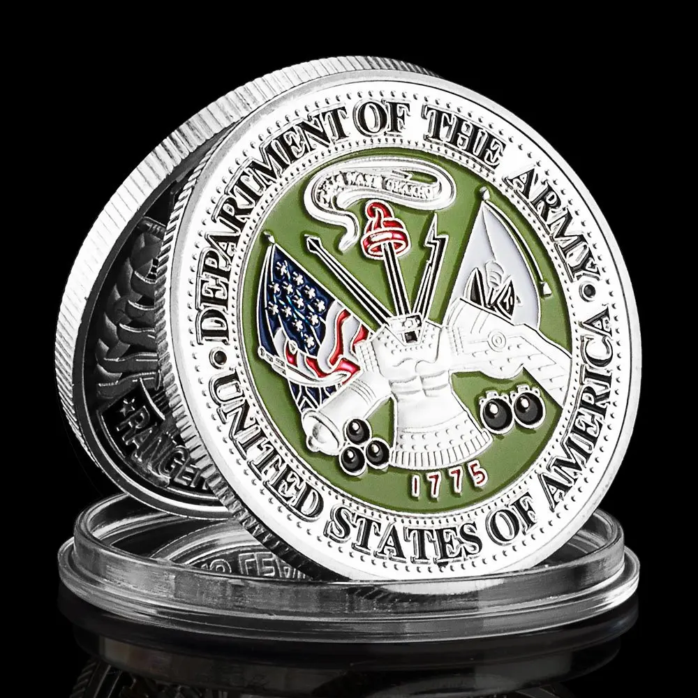 United States Army Ranger Souvenir Silvery Plated Coin Rangers Lead The WayVeteran Collectible Commemorative Coin Challenge Coin view 2