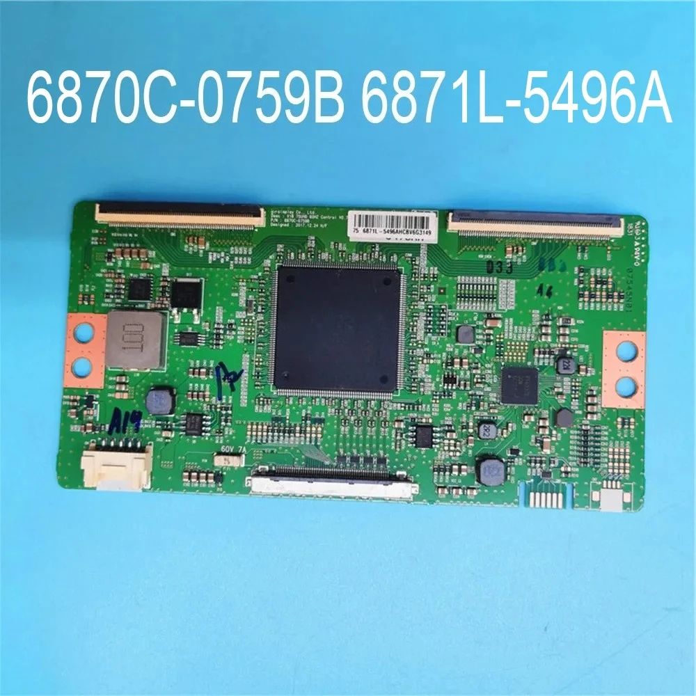 

Original T-CON LVDS Board 6870C-0759B 6871L-5496A Logic Board is for 75UK6570PUB 75UT640S0UA 75UK6500PLA 75UL3E-T 75U6863DB TV