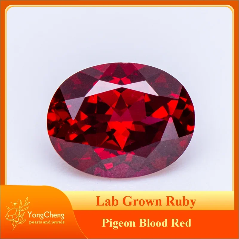 

Lab Grown Ruby Pigeon Blood Red Oval Shape Gemstones Charm Beads for Diy Jewelry Making Materials Selectable AGL Certificate