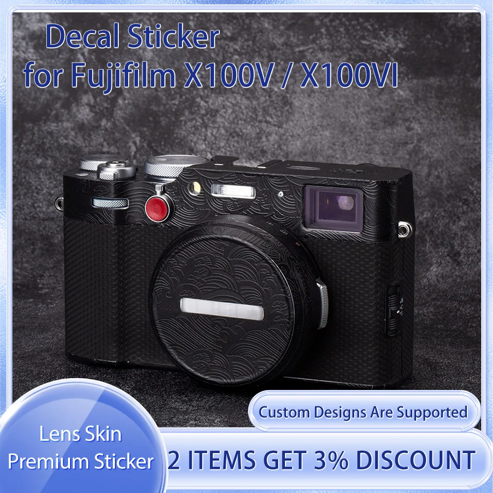 X100V Decal Skin for Fujifilm Fuji X100V X100VI Camera Skin Decal X100VI Protective Film Cover Film X100V Skin Wrap Covered