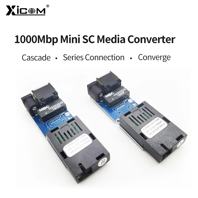 Imagem -05 - Mini sc Gigabit Óptica Media Converter a b 1f1e Pcba Board Singlemode Simplex Interruptor de Fibra 100 m 1000m Pares