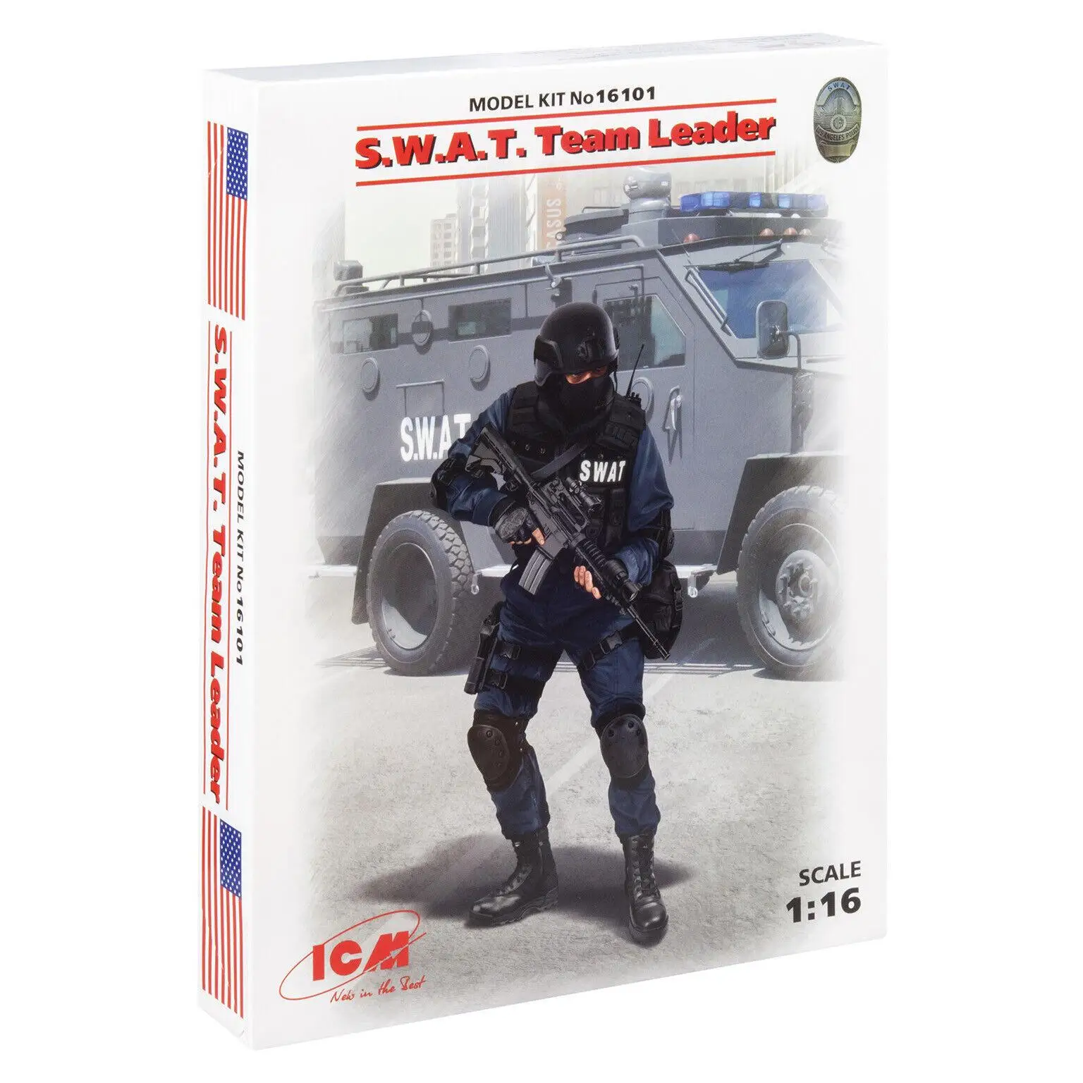 

ICM16101 ICM 1:16 Scale Figure S.W.A.T. Team Leader - Plastic Model kit