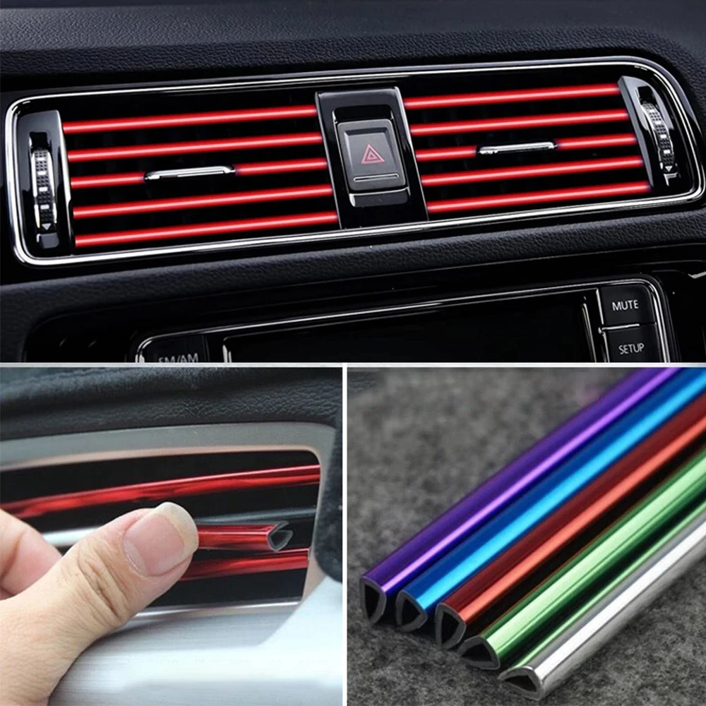 

10Pcs 20cm Car Air Conditioner Outlet Decorative U Shape Moulding Trim Decor Strips Car Styling Car Door Edge Corner Protector