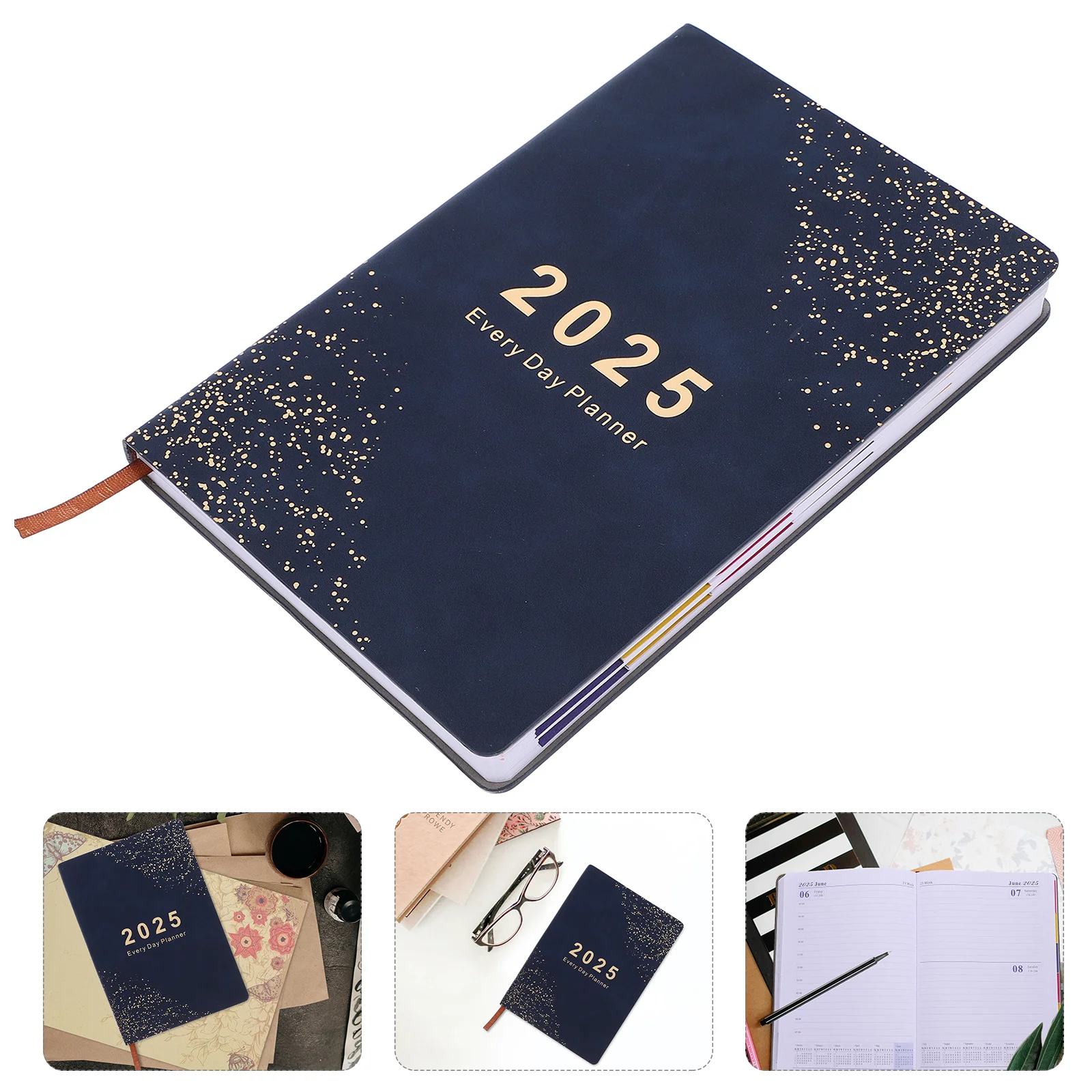 

Note Pads Agenda Book Multi-function Notebook Daily Planner Schedules Office Memo Organizer Navy Student