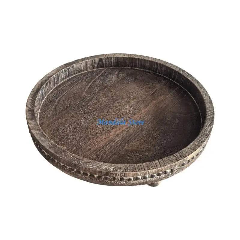 U2JC – beau plateau décoratif en bois foncé, pour salon, entrée, Table basse, fonction rangement d'affichage