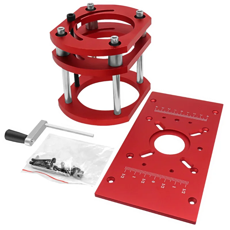 

Y17A Router Lift With Fixed Base-Router Insert Plate-Woodworking Universal Router Lift Base For 65Mm Dia Router Motor
