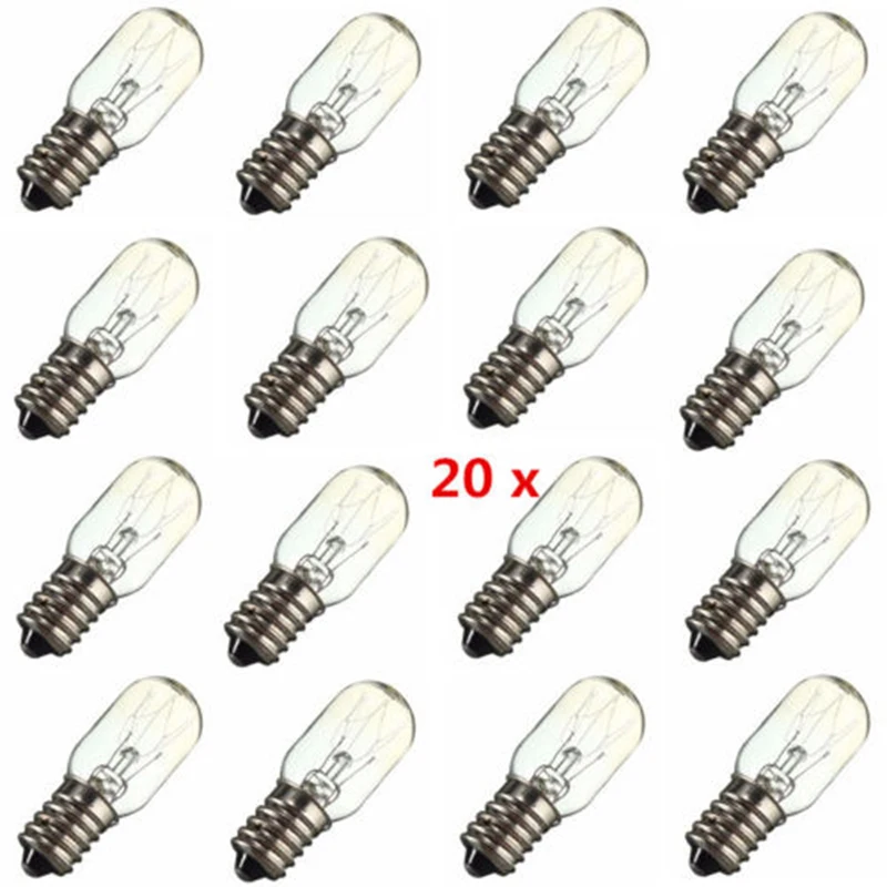 

20PCS E14 15W Salt Lamp Light Globe Light Refrigerator Bulb Replacement AC220V-240V Salt Bulbs Ismade Of Copper Nickel And Glass