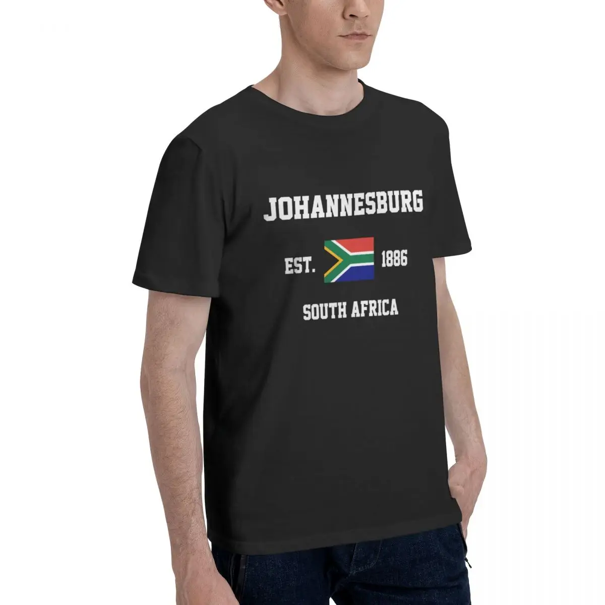 100% Cotton Johannesburg South Africa Flag t shirts Men Casual tshirts Women Clothing T-Shirts Tops Tees S-6XL Gift