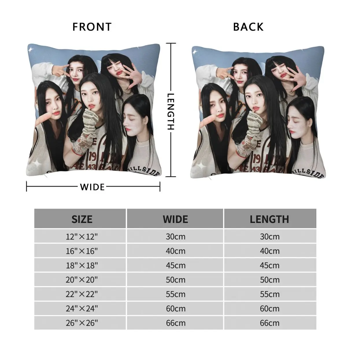 K-Pop Girl Group N-New-Jeanss المخدة غطاء وسادة بوليستر هدية كيس وسادة غطاء مقعد مربع 45X45cm