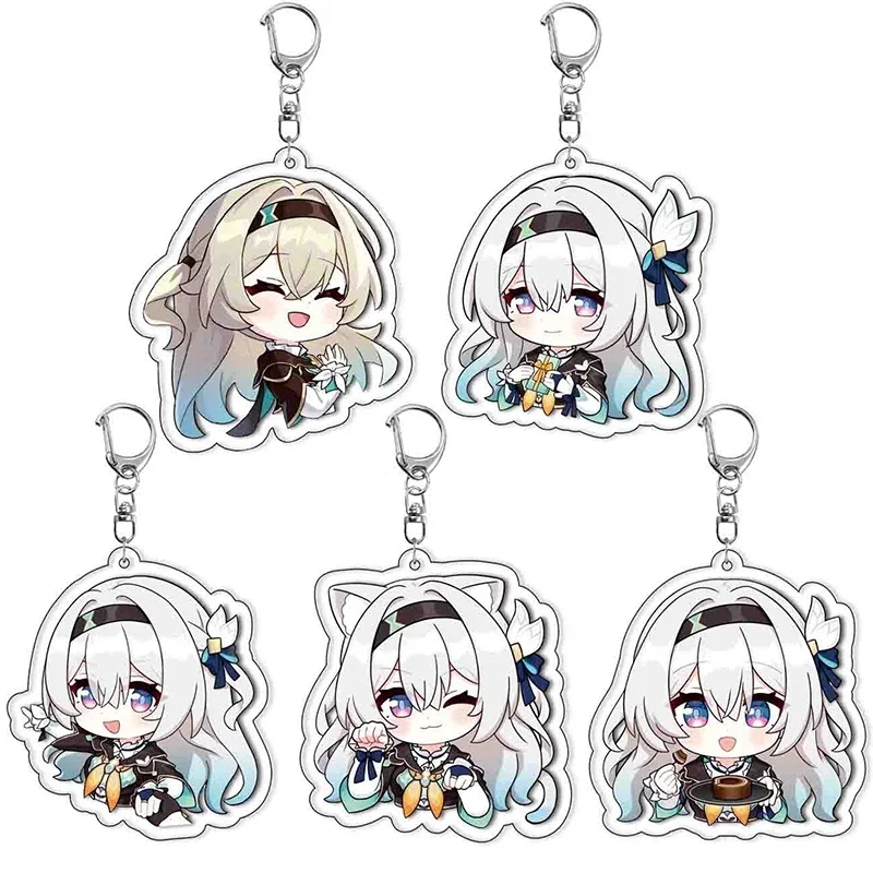 Honkai: Star Rail Firefly Keychain Anime Game Figure Pendant Car Key Ring Bag Accessories Prop Badge Jewelry Fans Gift