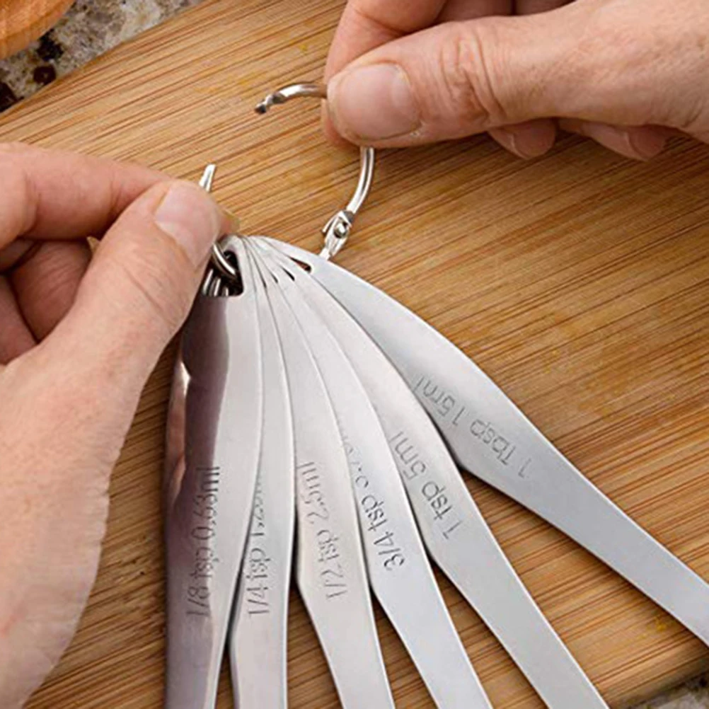 

6pcs Stainless Steel Measuring Spoon Set Kitchen Tools Baking Cooking Sugar Salt Spice Graduated Scoop Spoons Portable