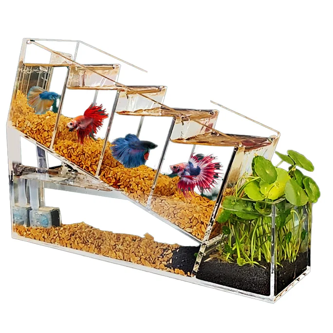 

Mini Desktop Acrylic Goldfish Fish Tank Eco-Friendly Plastic Square Table Tank For Sick Fish Isolation Living Room Box Packed