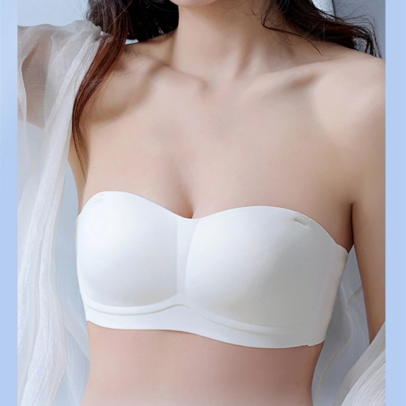 

Strapless Underwear Women's Small Chest Gathered Non-slip Invisible Bra No Steel Ring Thin Section Seamless Tube Top Style