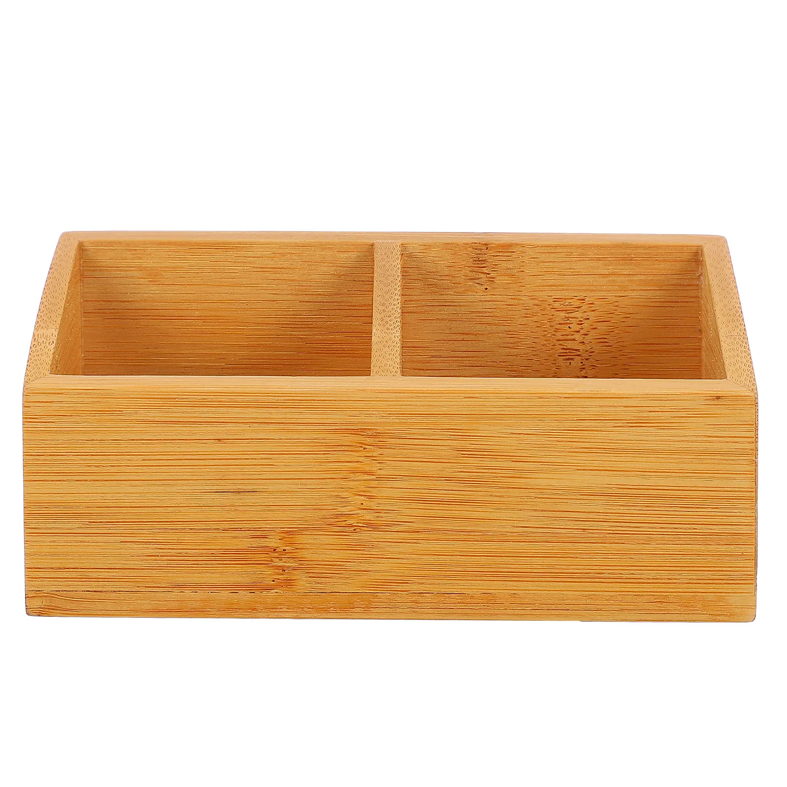 1Pcs Creative Dual Slot Wooden Tea Storage Case Solid Hardwood Construction for Tea Bags Sugar Bags Candies Coffee Snacks Hotel