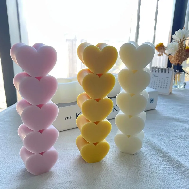 Long Strip love Candle Silicone Mold Scented Candle Resin Mold Handmade Romantic Wedding Party Dinner Art Candle Home Decoration