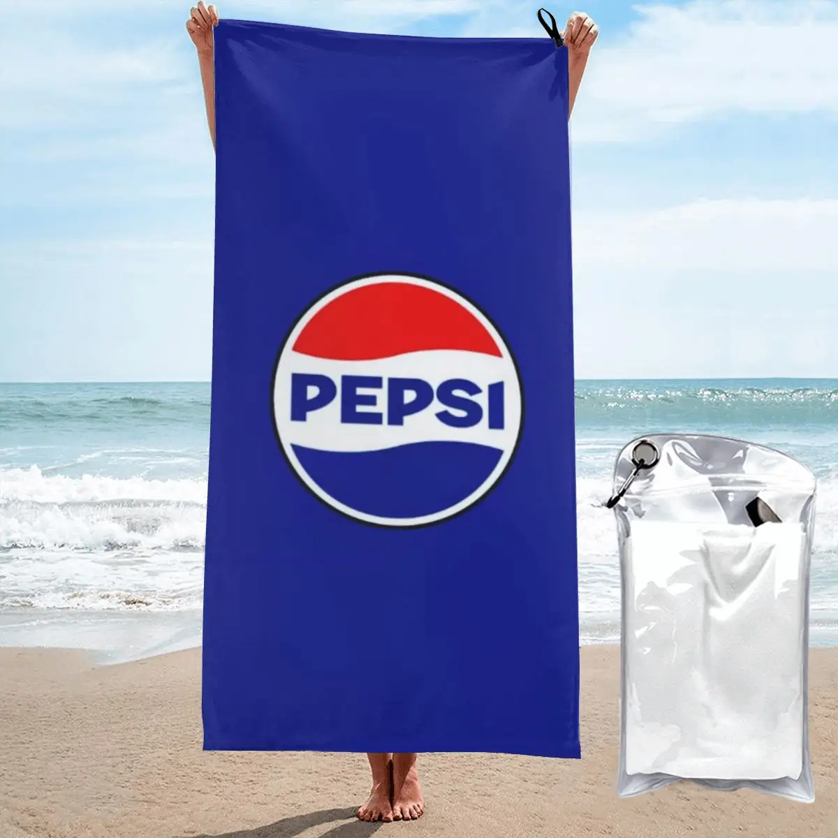 P-Pepsi Beach Towel Poncho Bathing Towels Cover-ups Quick Dry Sand Free Yoga Spa Gym Pool