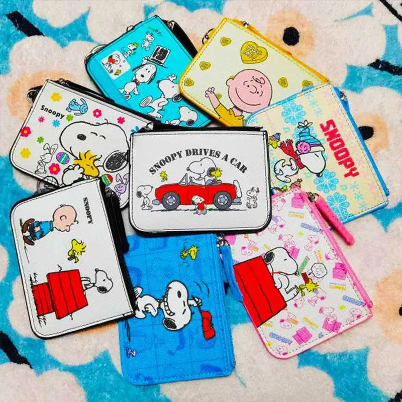 

Snoopyed Charlie Kawaii Cartoon ID Set Student Meal Card Subway Card Access Card Anti-Lost Card Set Keychain Coin Purse