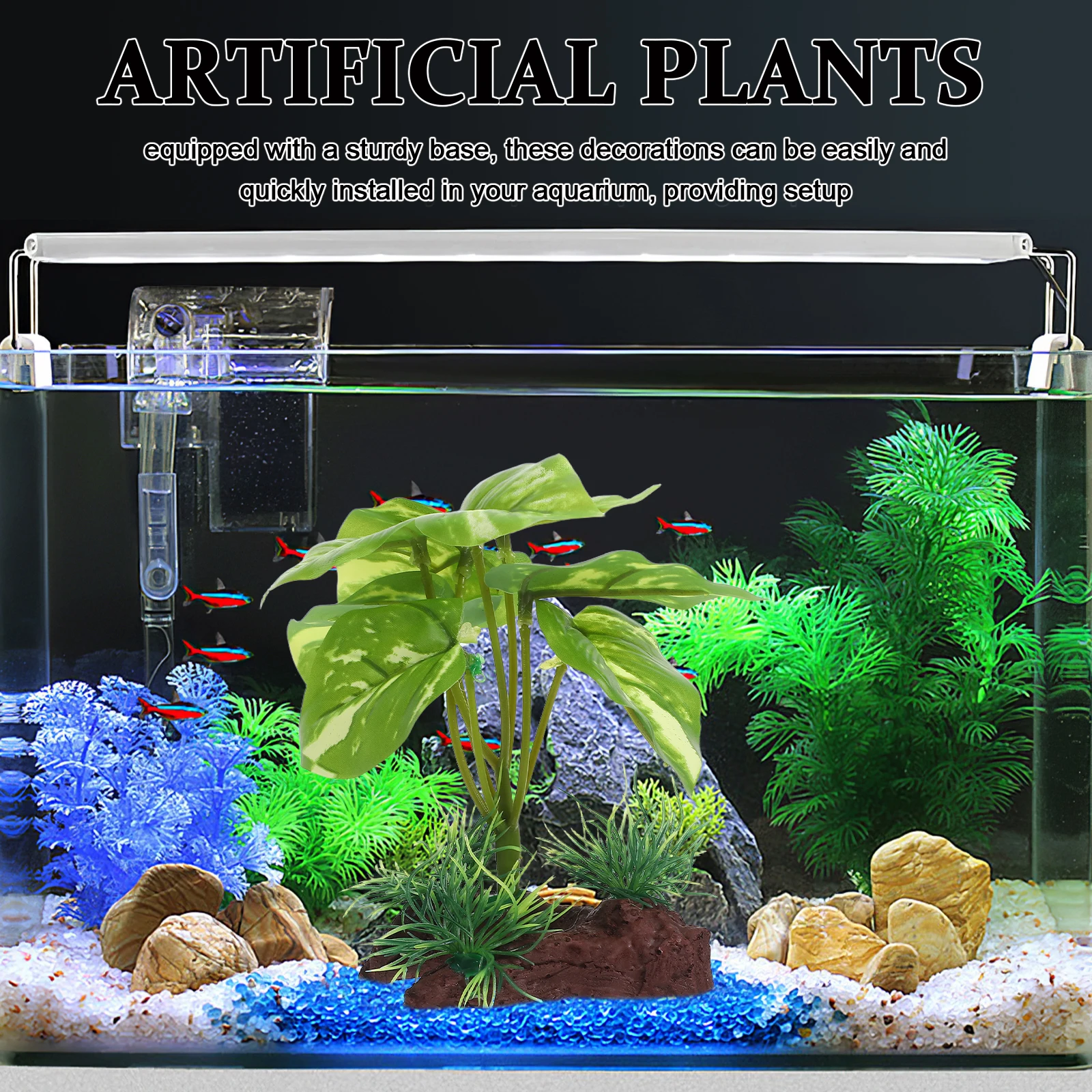 

Aquarium Decorations Realistic Artificial Plants For Fish Tank Plastic Aquatic Grass Small Tank Ornaments Pets Accessories