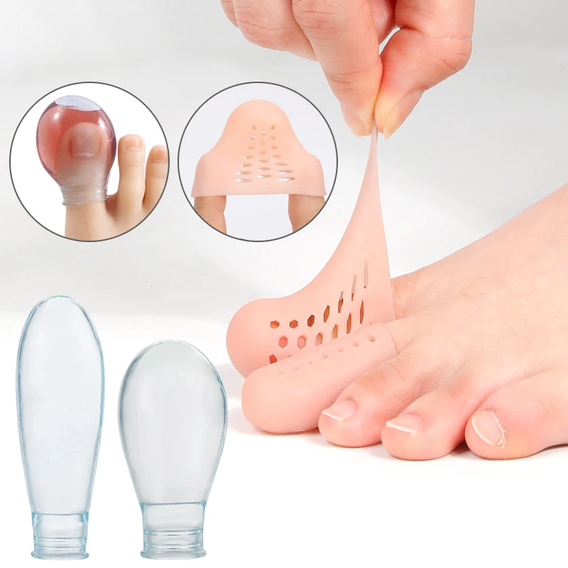 

1Set Breathable Sleeve Finger Protector&Silicone Waterproof Finger Cots Anti-Friction Toe Cap Toe Finger Injuries Foot Care Tool