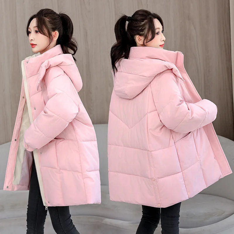 Winter Women Jacket Coats Long Parkas Female Down cotton Hooded Overcoat Thick Warm Jackets Windproof Casual Student Coat