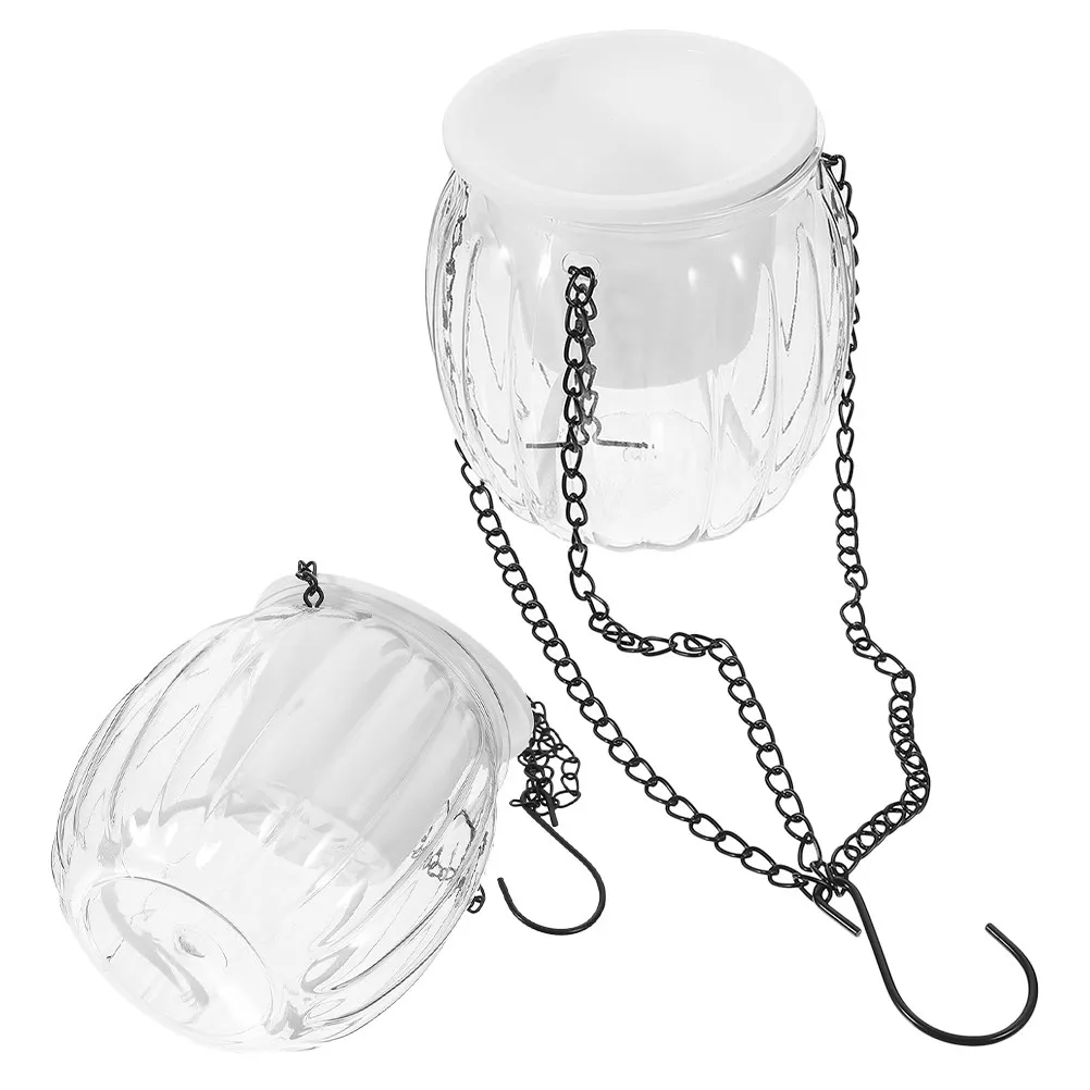 2Pcs Clear Self Watering Hanging Planter for Indoor Plants Transparent Plastic Hanging Basket with Auto Irrigation for Low