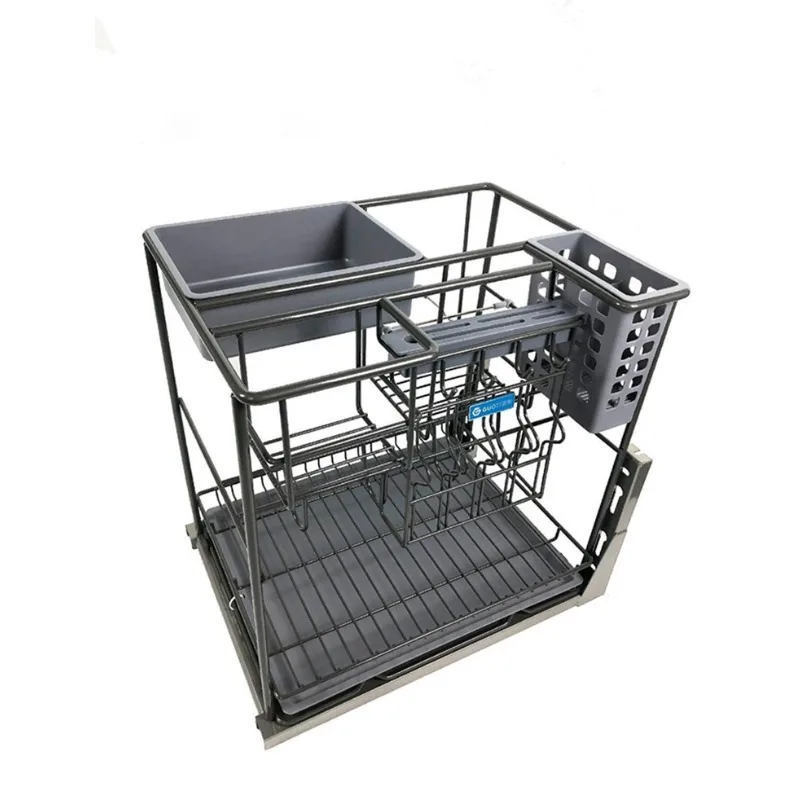 Kitchen Locker Pull Out Seasoning Basket Multifunctional Drawer Basket Seasoning Spice Storage Basket