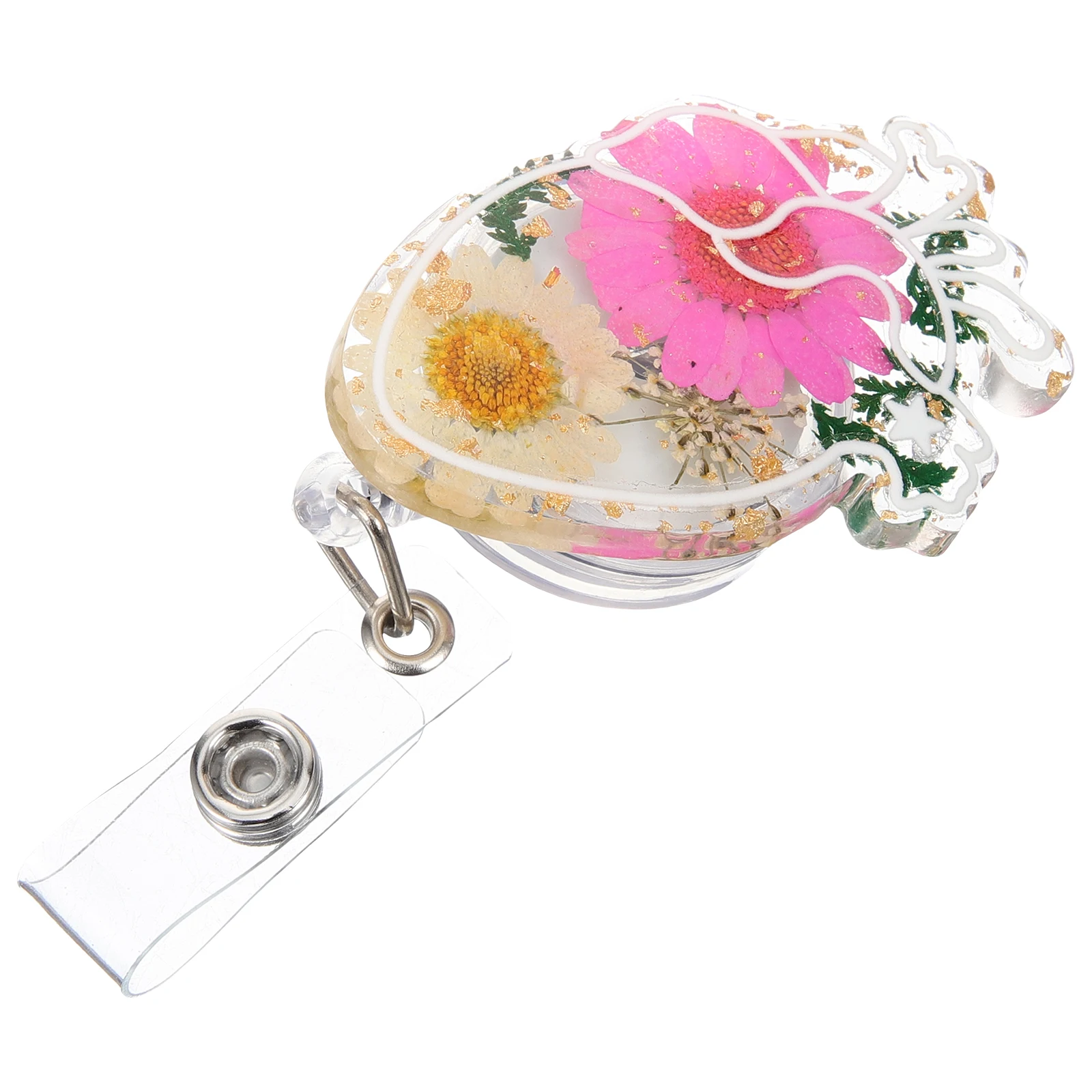 

Retractable Badge Holder Reusable Acrylic Metal Id Card Reel Clip Belt Fastened Portable Name Tag Holder For Nurses
