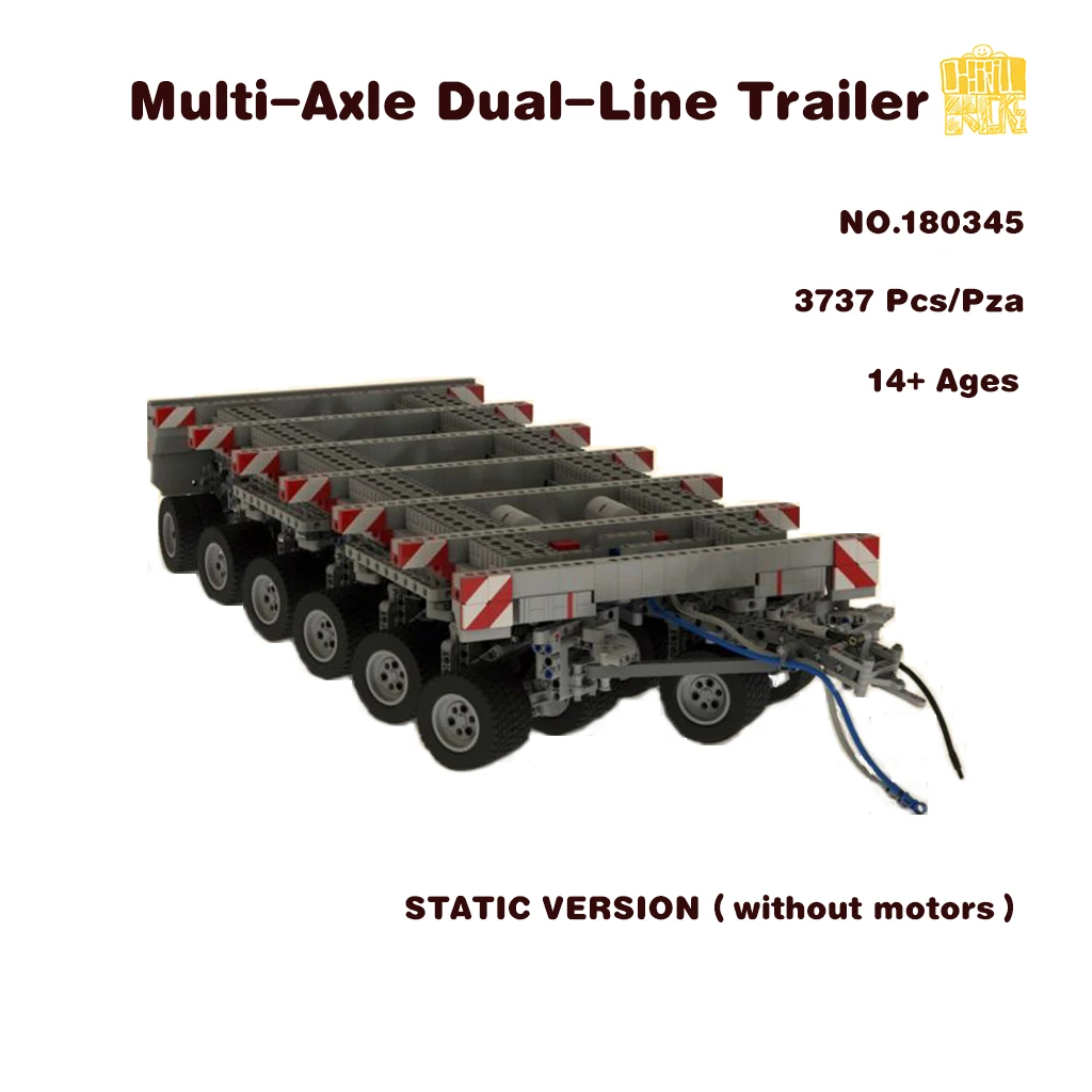 

MOC-180345 Multi-Axle Trailer Model With PDF Drawings Building Blocks Bricks DIY Toys Birthday Christmas Gifts