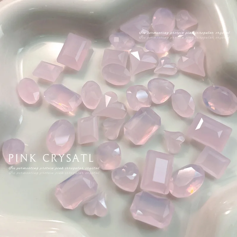 Pink Protein Rhinestone Crafts Crystal Stone Pointback Nail Art Decor Rhinestone Glass Jelly Clear Crystal10PCS