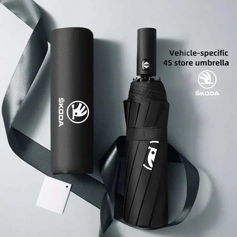 Automatyczny składany parasol samochodowy, przenośna osłona przeciwsłoneczna do Skoda Superb Octavia Kodiaq Yeti Rapid Karoq Fabia Kamiq Enyaq Vision Scala