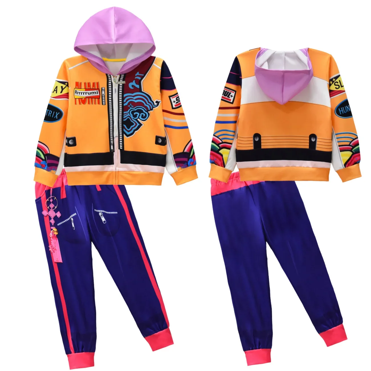 2025 مجموعة الهالوين de vêtements pour enfants، dessin animé Kpop Demon Hunters، Rumi Mira Zoey، Haut à manches