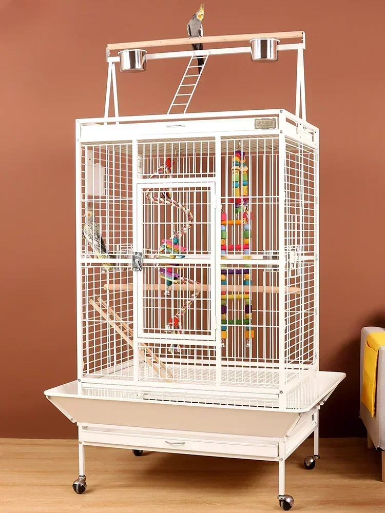 

Luxury Villa Bird Cage Parrot Cage Extra Large Parrot Group Extra Large Space Metal Horizontal Wire