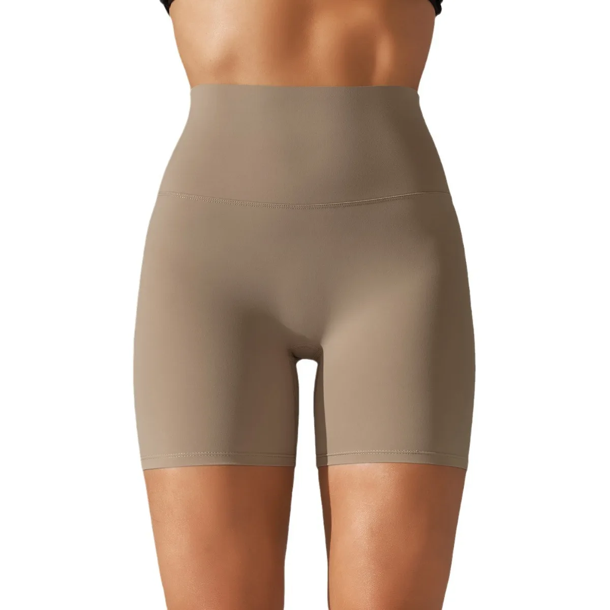 Women's Yoga Shorts, Without Awkward Lines, European and American High Waisted Tight Fitting Sports Running and Fitness Pants
