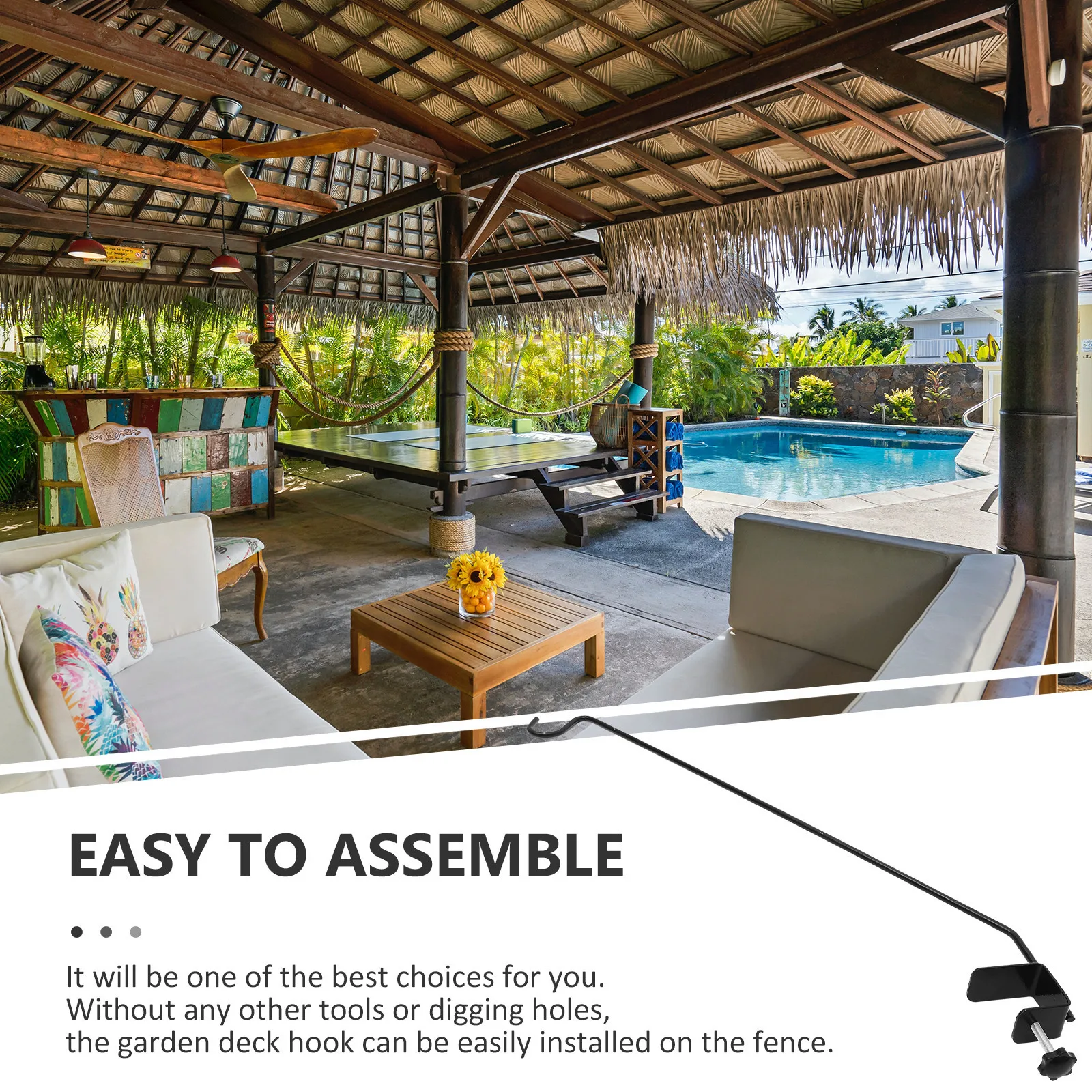 خطاف الراعي للحديقة، حديد عالي التحمل لمزارعي الفوانيس، سياج مغذيات الطيور، لا حاجة إلى أدوات في الهواء الطلق #5