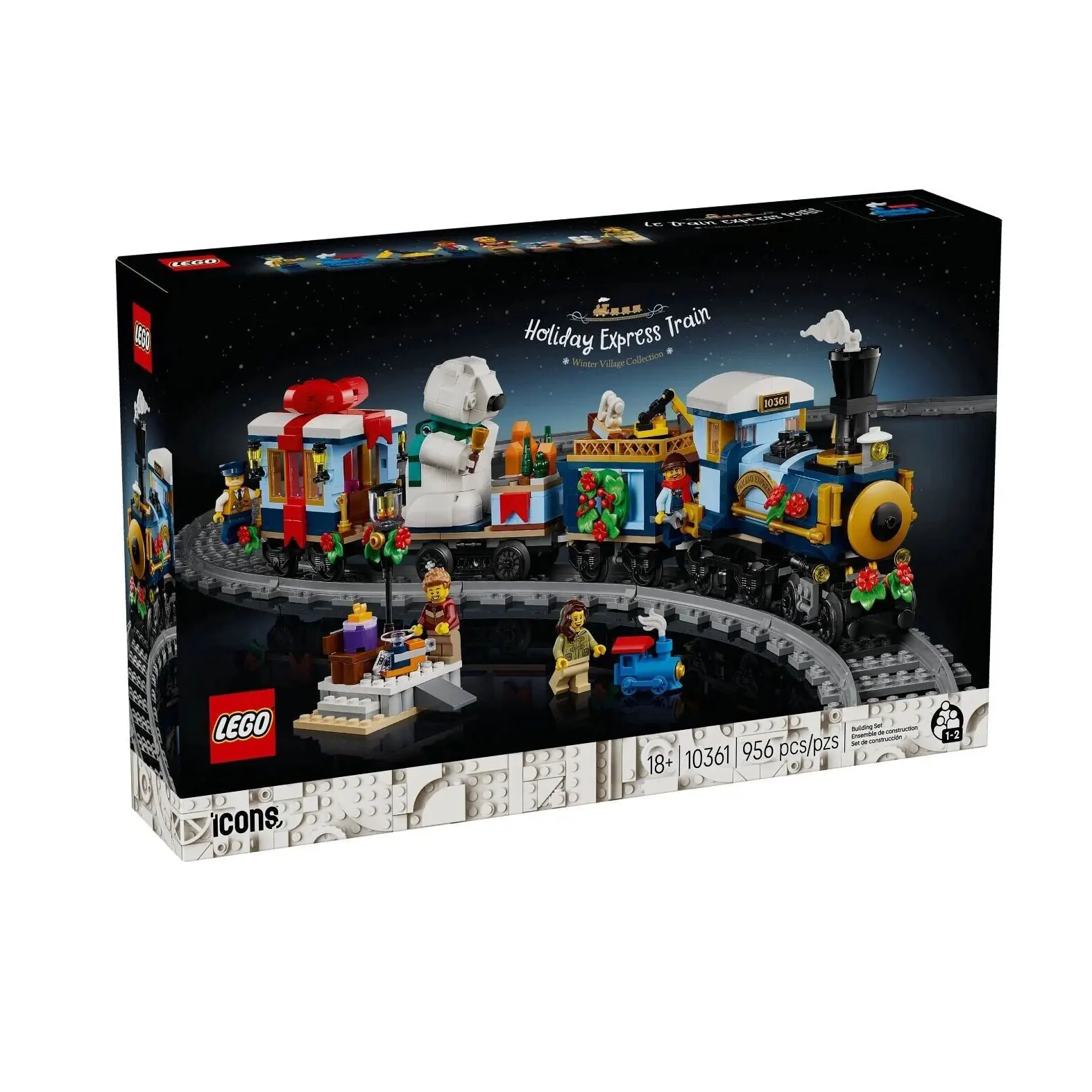 

Lego Icons Series 10361, Рождественский экспресс-поезд, маленький поезд, подарок на День защиты детей для мальчиков и девочек, Рождественский подарок