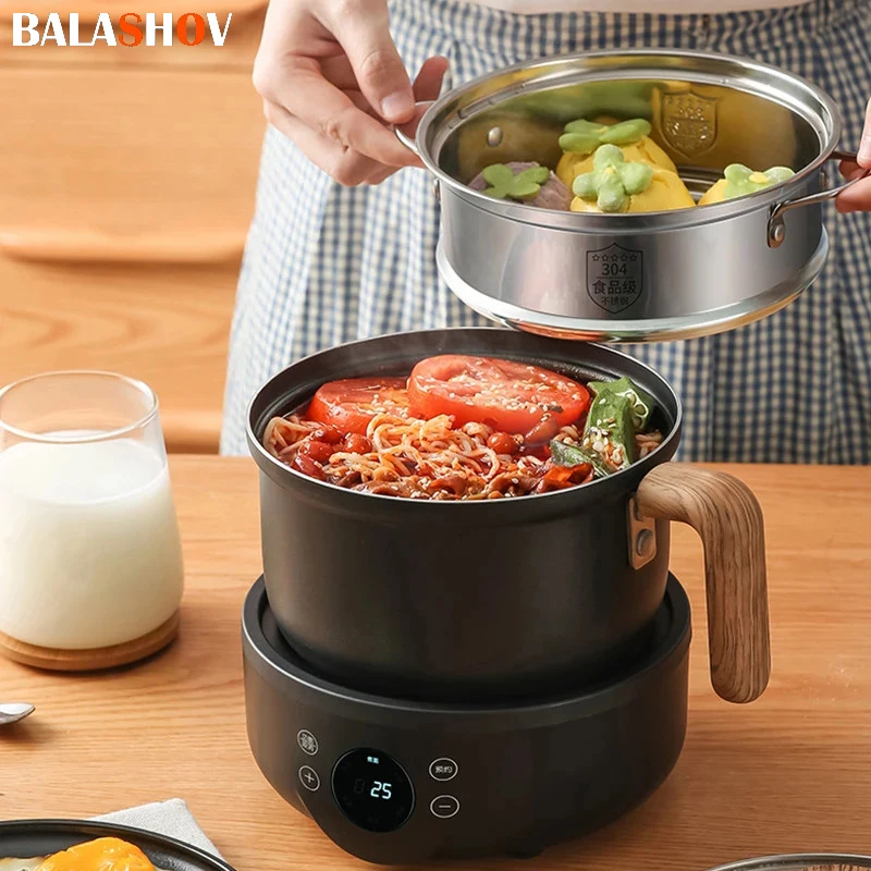 Multifunction Electric Rice Cookers 220V Kitchen Frying Pan Steamer Non-stick Pan Dormitory Smart Split Electric Hot Pot