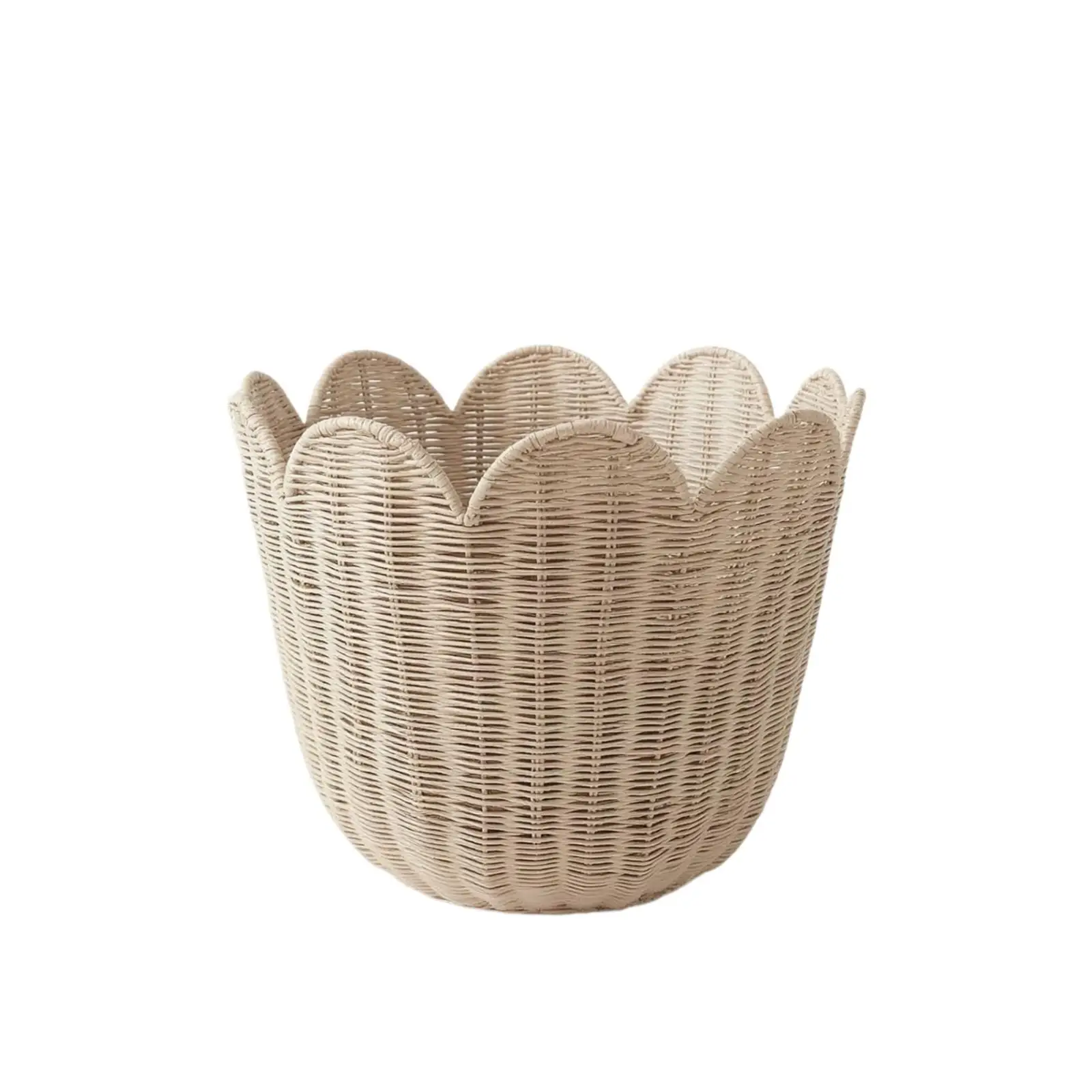 Decorative Woven Storage Basket for Toys Clothes Blankets Handcrafted Rattan Wicker with Rim Home Organization