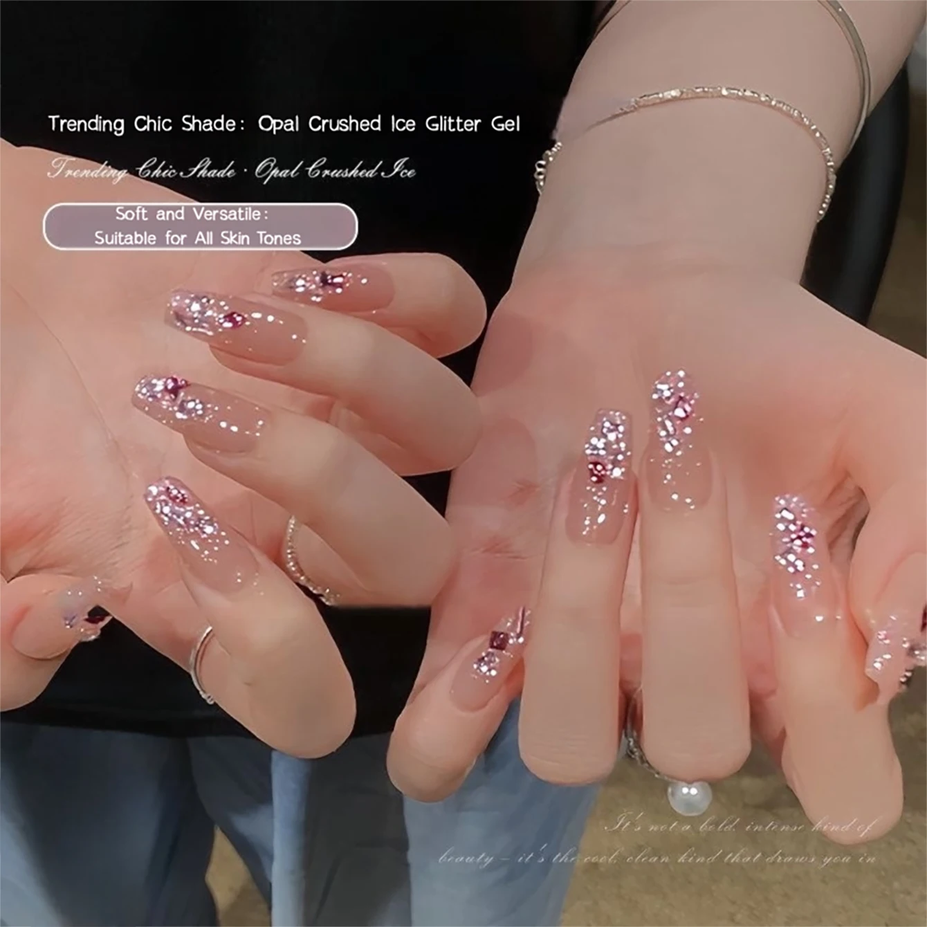 MIANEL 10ML Opal Ice Soak-Off UV-Gel Nagellack 2026 Viraler Klarer Feiner Glitzer Hautaufhellender Transparenter Schimmer Nagelkunst
