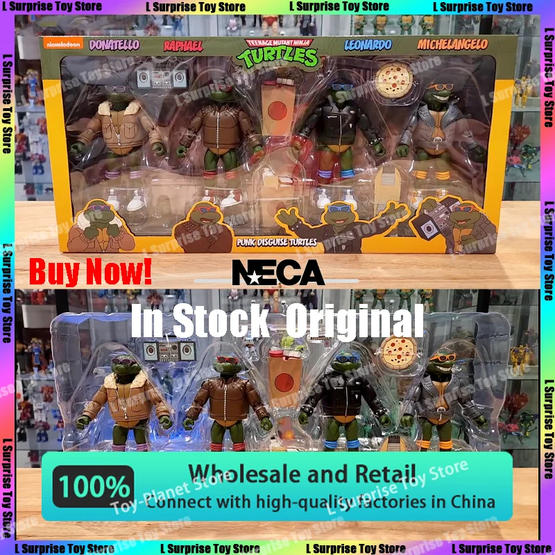 

[In Stock] Neca Punk Disguise Tmnt Turtles Figures Turtles Raphael Donatell Anime Action Figure Statue Figurine Model Gifts Toys